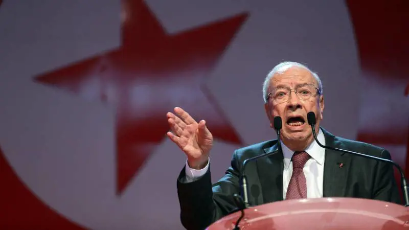 Beji Caid Essebsi in una foto scattata a Baja, durante la campagna elettorale