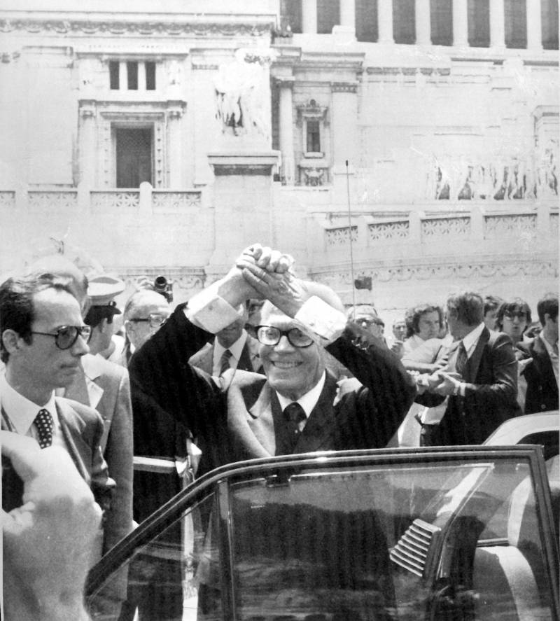 Il socialista Sandro Pertini, al Colle dal 1978 al 1985