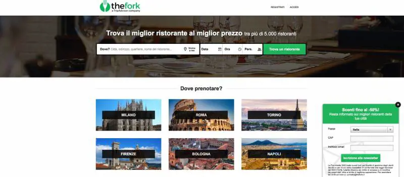 TheFork, basta un clic per prenotare il ristorante online