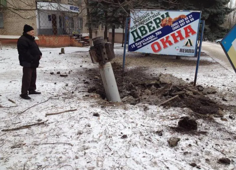 Razzo a Kramatorsk (Ucraina dell'est)