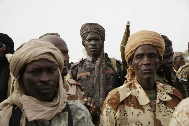 Uomini della coalizione africana a Damasak, dopo la liberazione