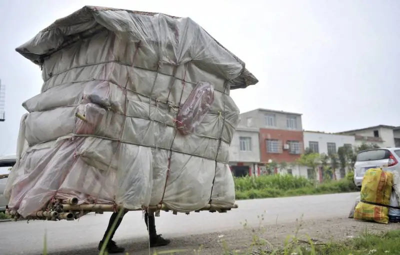 Casa portatile in bambù a Liuzhou, in Cina