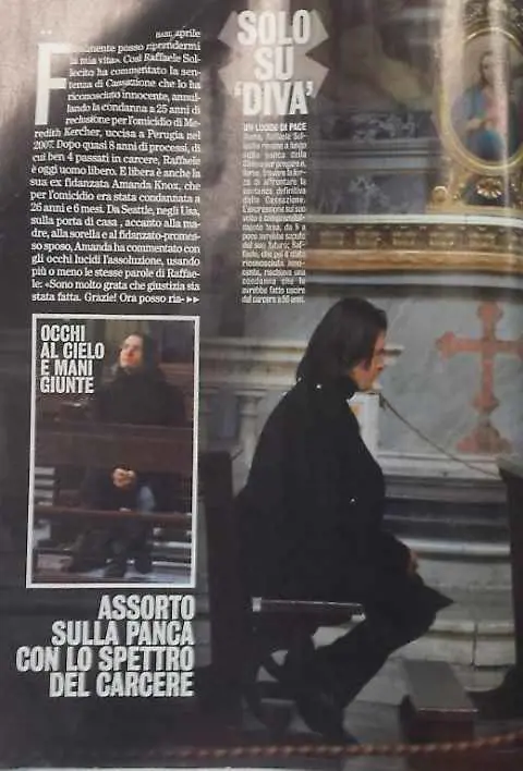 Ecco le foto di Sollecito che attende la sentenza in una chiesa romana