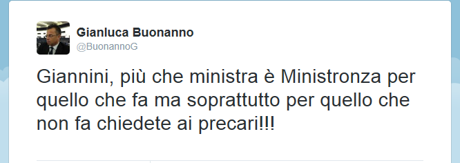 Il tweet di Gianluca Buonanno