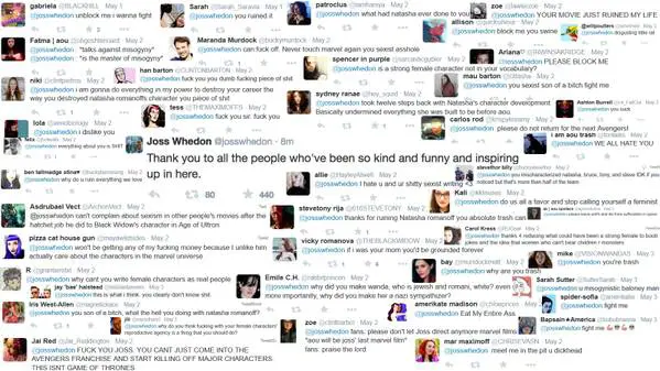 Joss Whedon cancella il profilo Twitter e nega sia per gli attacchi femministi