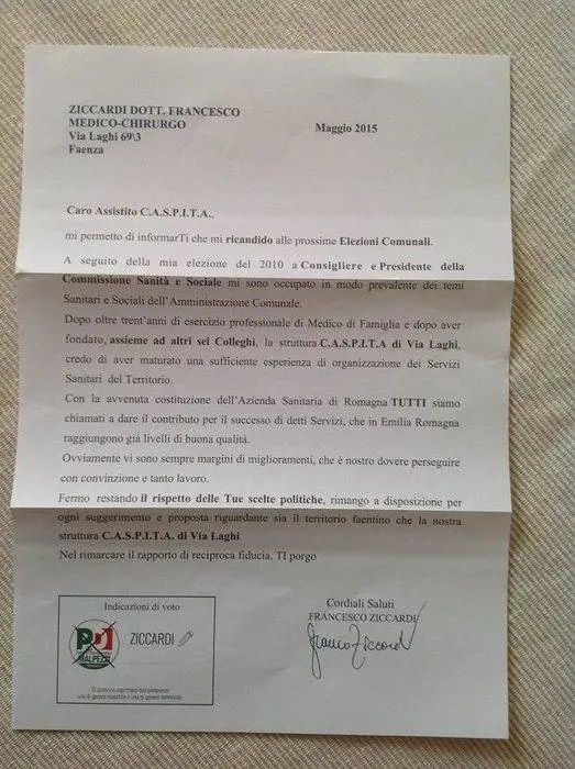 Medico di famiglia del Pd, usa l'indirizzario dei pazienti per fare campagna elettorale