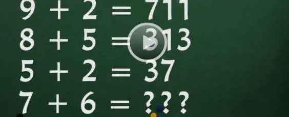 Quanto fa 7+6? Il rompicapo che fa impazzire il web