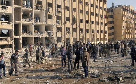 La città universitaria di Aleppo nel gennaio del 2013