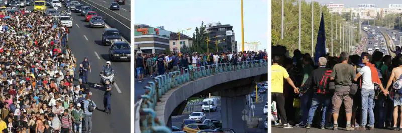 Ungheria nel caos: immigrati a piedi verso Vienna, un morto nel campo profughi