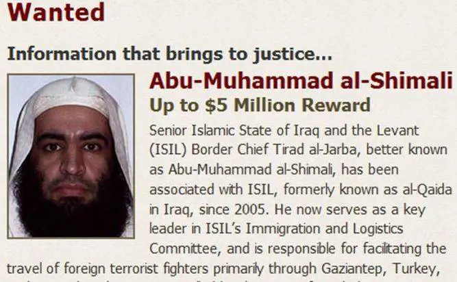 Una taglia di 5 milioni di dollari sul leader Isis che aiuta i jihadisti ad entrare in Siria