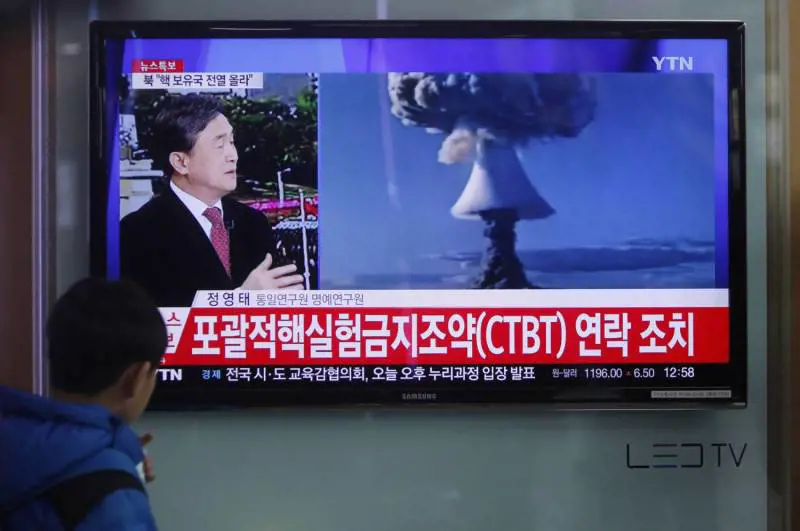 La televisione in Corea del Sud parla del test di Pyongyang