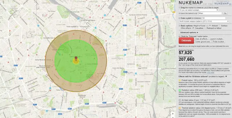 Test online sull'atomica, "Scegli la città e detonala"