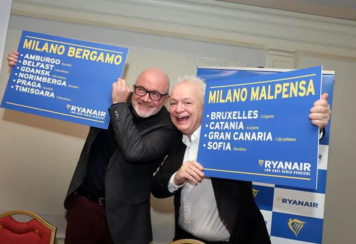 Ryanair, nove nuove rotte da Malpensa e Orio al Serio