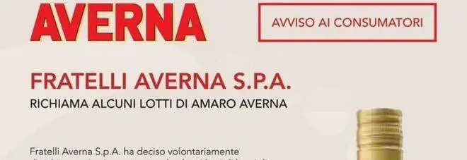 Averna ritira lotti di amaro: "I tappi sono danneggiati"