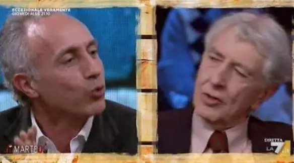 Lite in diretta a DiMartedì tra Augias e Travaglio