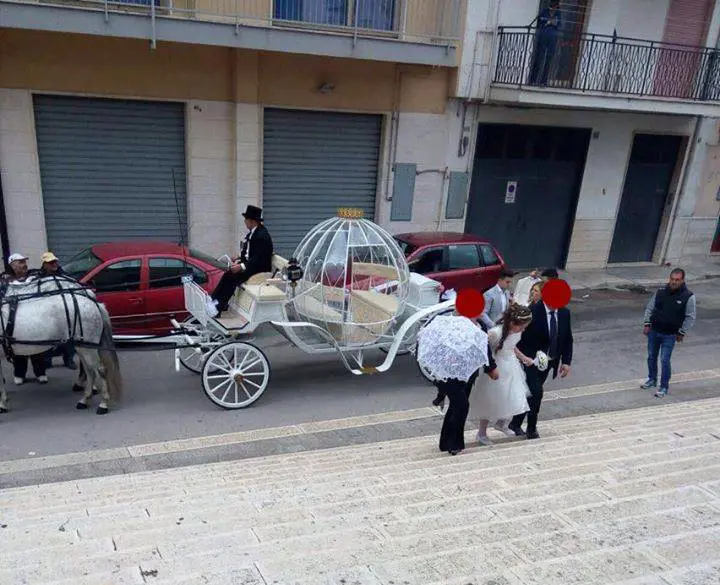 Altamura, in carrozza per la prima comunione: la foto fa scatenare il web