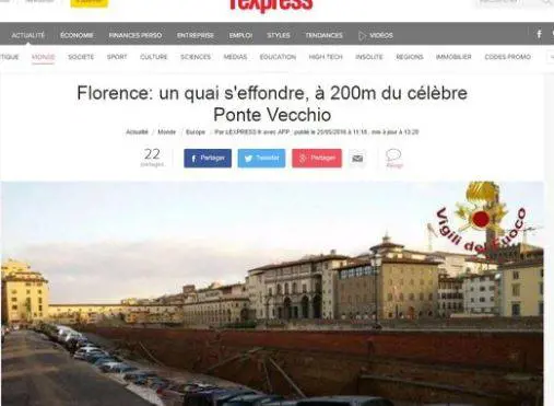 La voragine di Firenze fa il giro del mondo