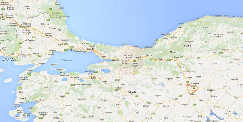 Mappa Turchia Sakarya