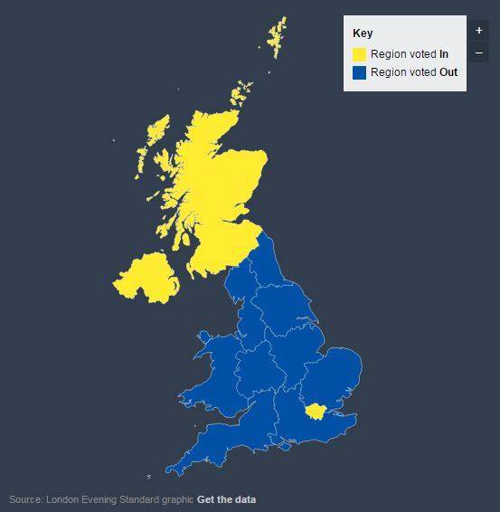 Voto Gran Bretagna Mappa