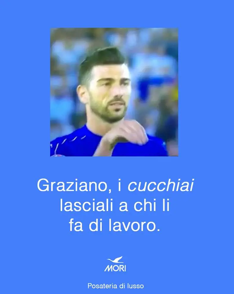 Graziano Pellè sbaglia il "cucchiaio" e un produttore di posate lo sfotte