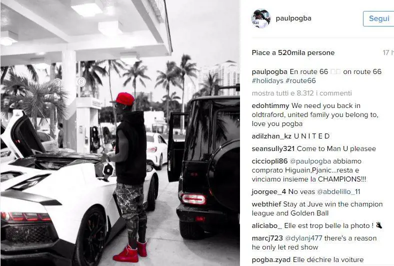 Pogba e la foto in "rosso": un indizio per Manchester