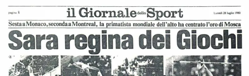La pagina sportiva del «Giornale» che celebra l’impresa della Simeoni