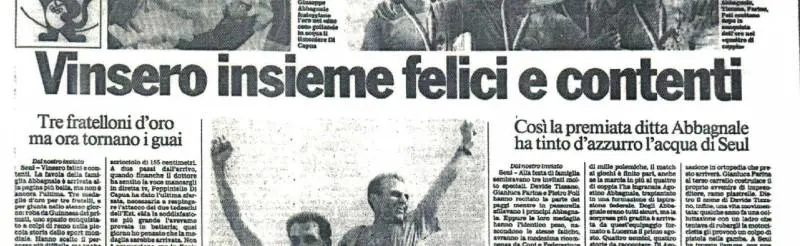 La pagina sportiva del «Giornale» che festeggia la vittoria degli Abbagnale
