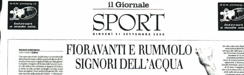 La pagina sportiva del Giornale che celebra la vittoria di Fioravanti
