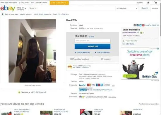Mette all'asta la moglie su eBay: "78mila euro"