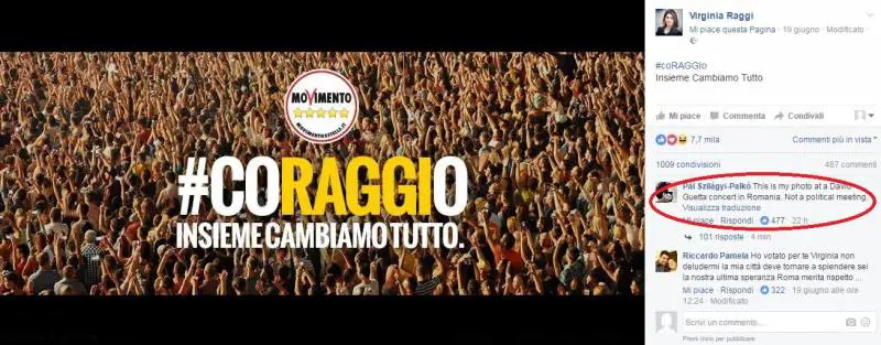 M5S sbugiardato su Facebook: "Quello è un concerto, non un vostro evento"