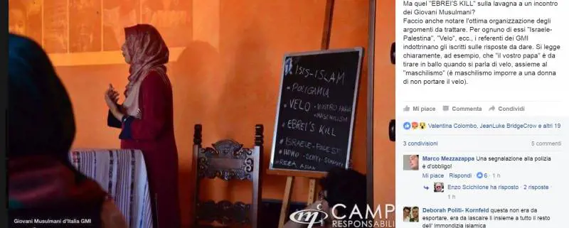 A lezione dai giovani islamici: velo, poligamia e "ebrei's kill"