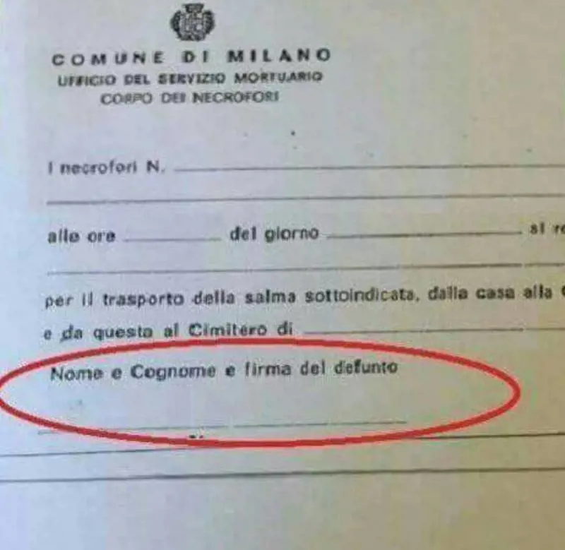Se per il funerale il Comune chiede la firma del defunto