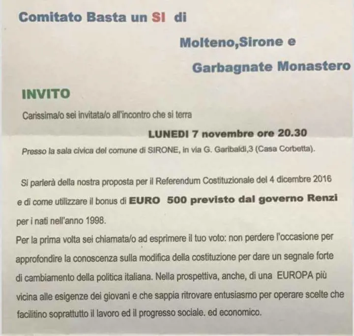 La serata del  Pd per i giovani "Si parla del Sì e dei 500 euro"