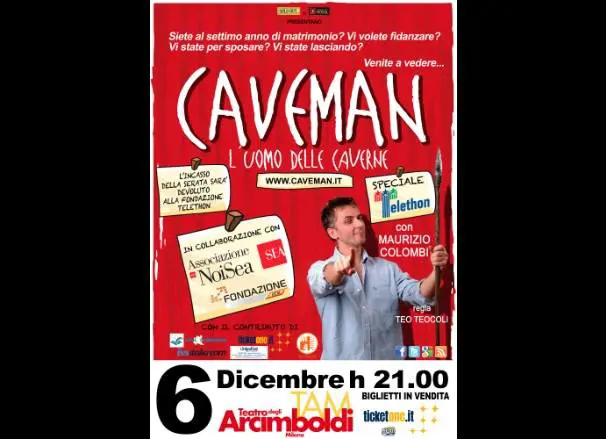 Arcimboldi, va in scena "Caveman" spettacolo a sostegno di Telethon