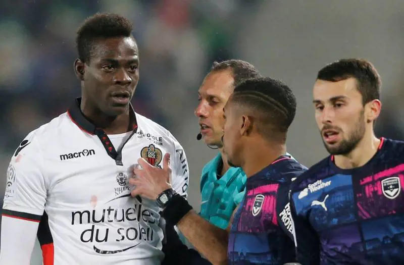 Il Nizza fa solo 0-0: Balotelli espulso per fallo di reazione