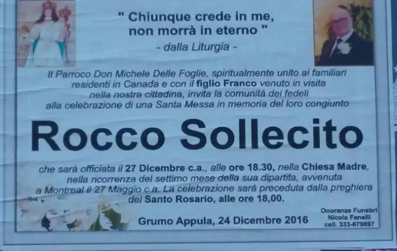 Nessuna messa per il boss Rocco Sollecito. Il caso diventa nazionale