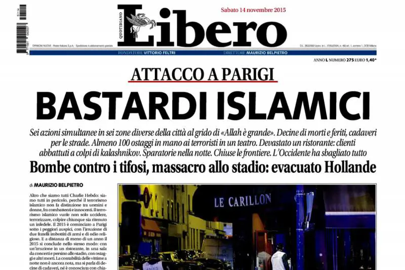 Titolò "Bastardi Islamici": ora Belpietro va a giudizio
