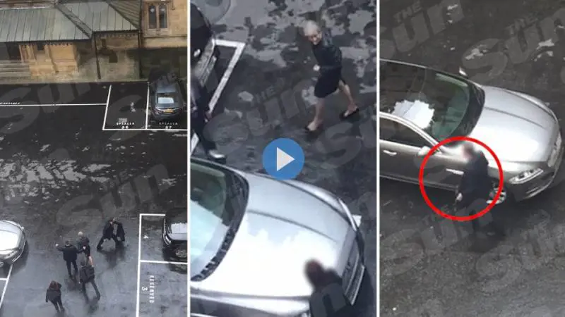 Il video della caotica fuga della May dal Parlamento