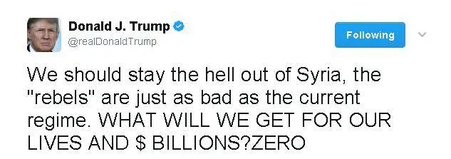 Tutte le contraddizioni di Trump sulla Siria in diciannove tweet