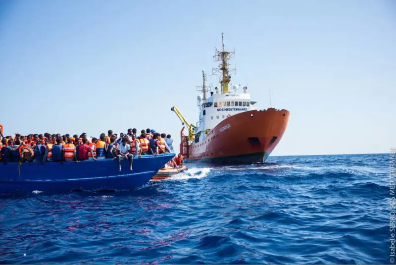 Foto dell'area stampa di Sos Mediterranèe