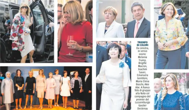 Melania a fiori, Brigitte corallo. Le super mogli (più un marito)