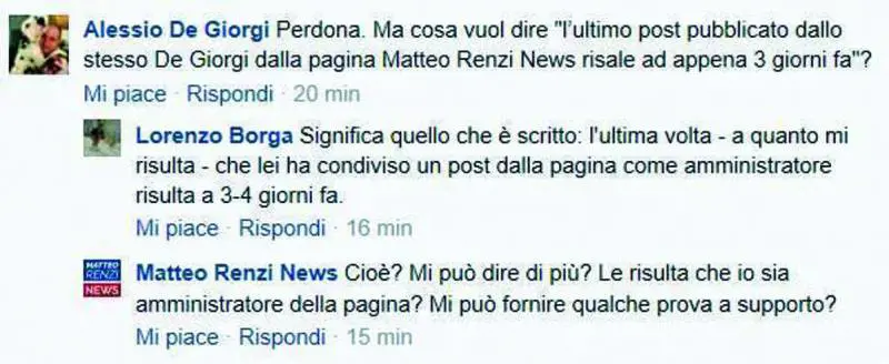 Il fedelissimo di Renzi: "Non gestisco io la pagina di News", Ma viene smentito