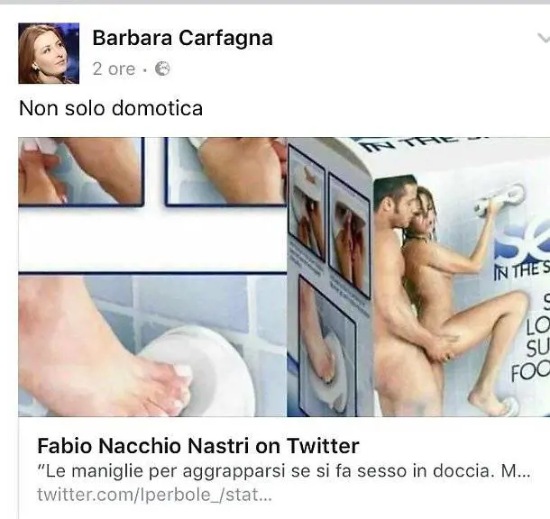 Barbara Carfagna e il post sul "sesso in doccia"