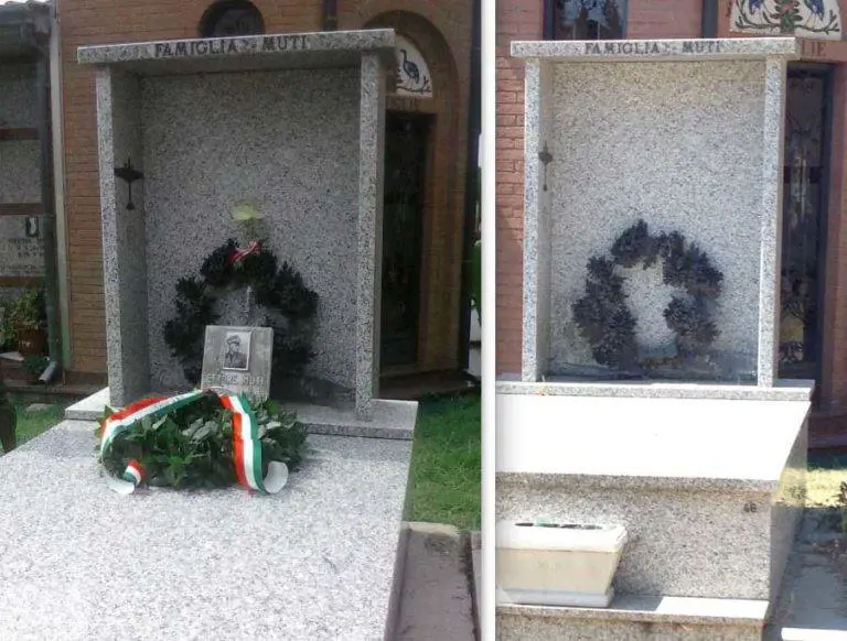 Scempio a Ravenna: vandalizzata la tomba dell'aviatore Ettore Muti