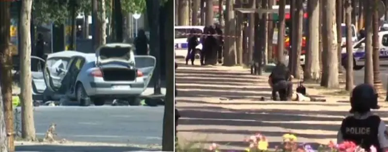 Parigi, auto contro furgone polizia: paura sugli Champs Elysées