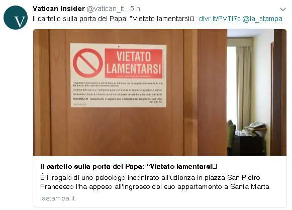 Foto da Twitter: Vatican Insider