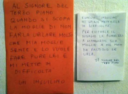 Il botta e risposta nel condominio è virale: "Sua moglie urla durante il sesso"