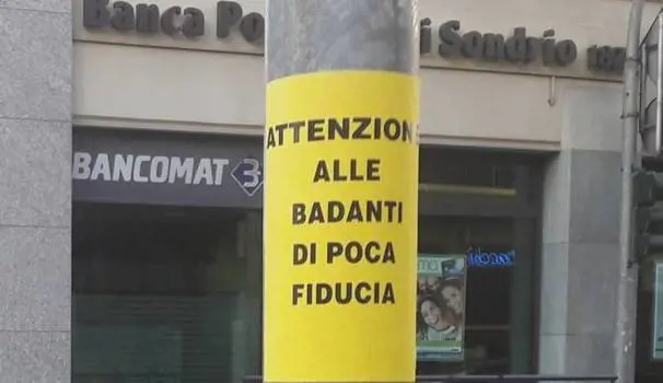 Sondrio tappezzata di cartelli contro le badanti "infedeli"