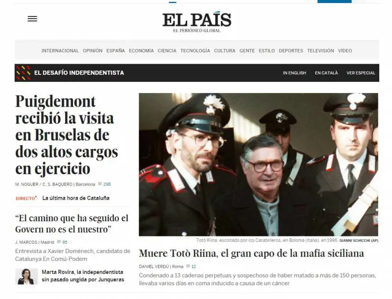 La morte di Totò Riina domina sui media stranieri