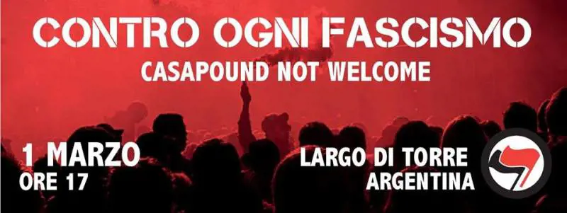 Roma, antagonisti contro la chiusura della campagna elettorale di CasaPound